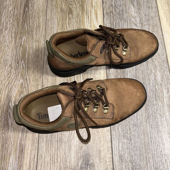 Timberland Leather Low Top Lug Sole Shoes Men’s US Size 6.5M Brown Derby Boots - Picture 2 of 11